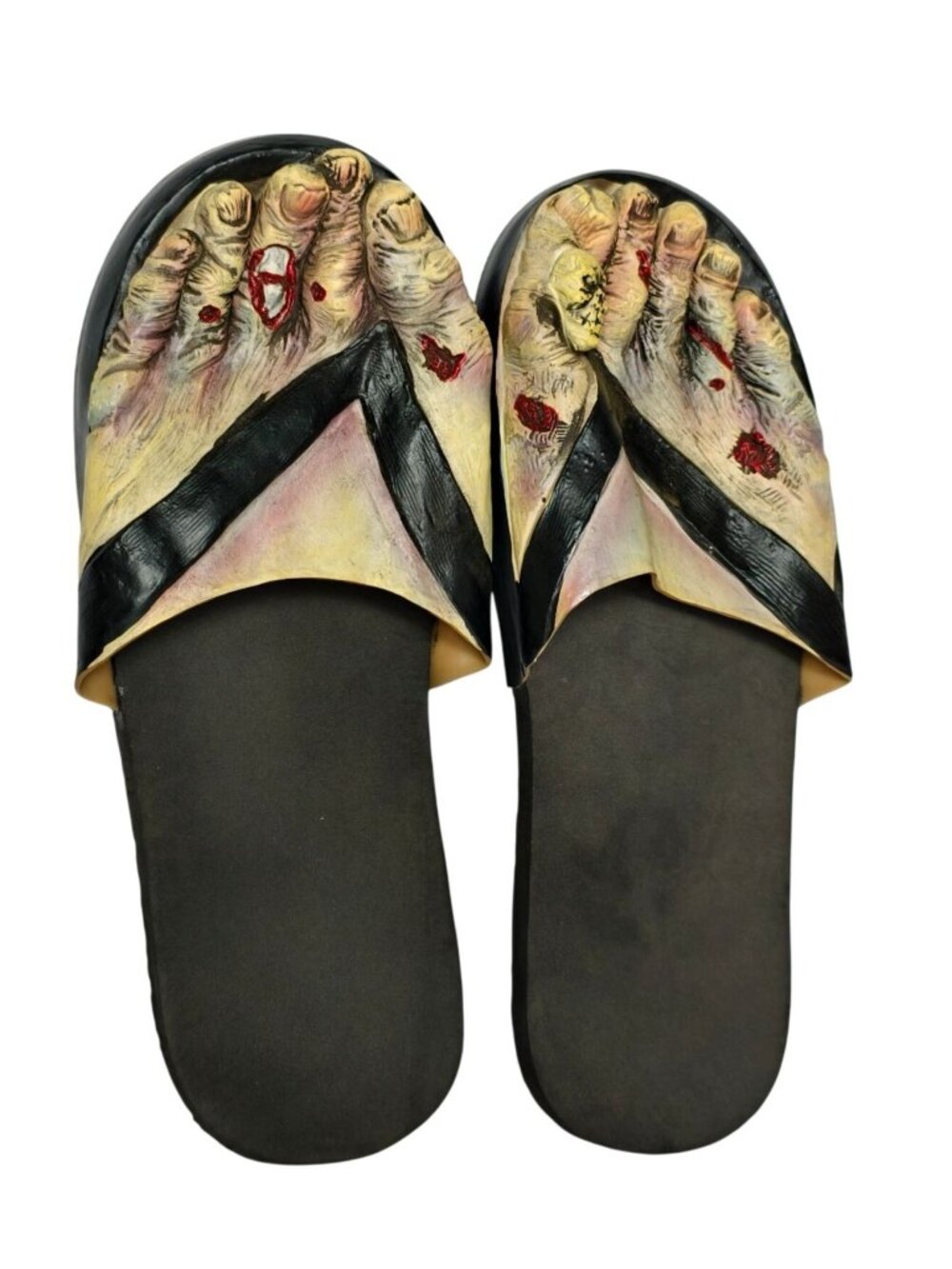 Zombie Feet Halloween Costume Slides Adult M Realistic Gore Design Unisex